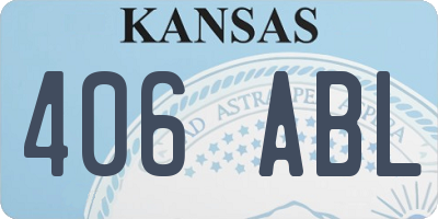 KS license plate 406ABL