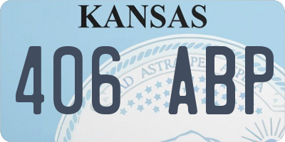 KS license plate 406ABP