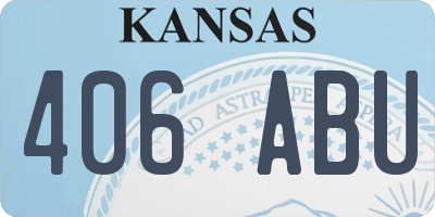 KS license plate 406ABU