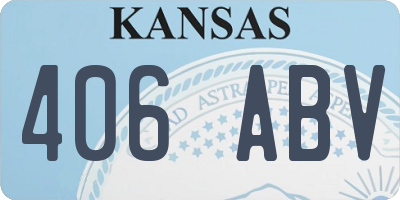 KS license plate 406ABV
