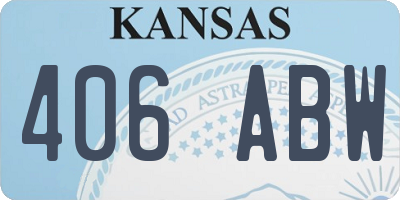 KS license plate 406ABW