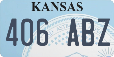 KS license plate 406ABZ