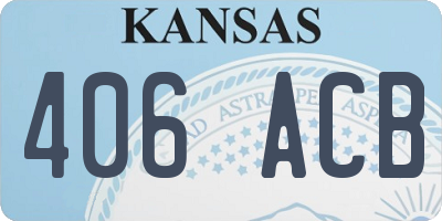 KS license plate 406ACB