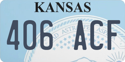 KS license plate 406ACF