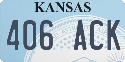 KS license plate 406ACK
