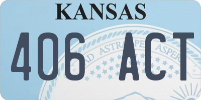 KS license plate 406ACT