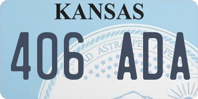 KS license plate 406ADA