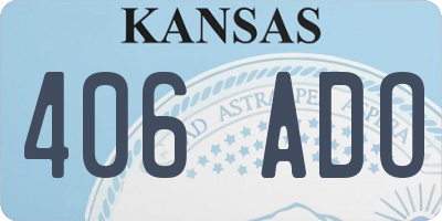 KS license plate 406ADO