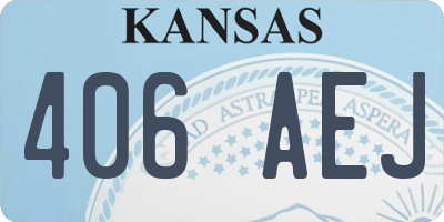 KS license plate 406AEJ