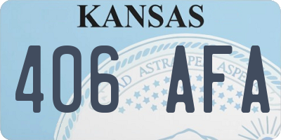 KS license plate 406AFA
