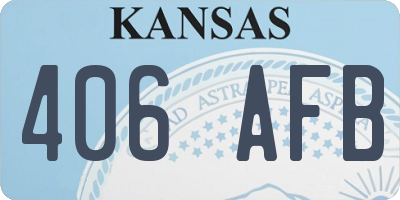 KS license plate 406AFB