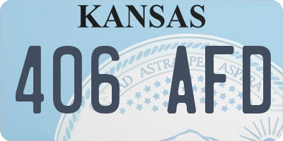 KS license plate 406AFD