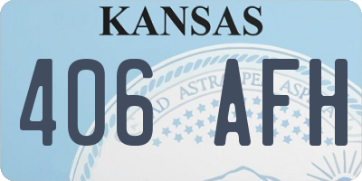 KS license plate 406AFH
