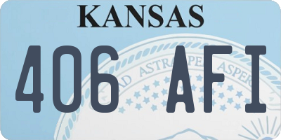 KS license plate 406AFI