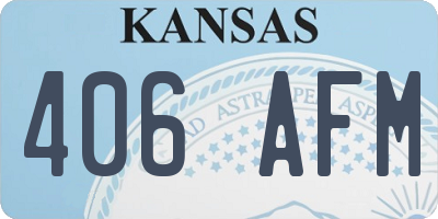 KS license plate 406AFM