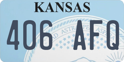 KS license plate 406AFQ