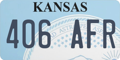 KS license plate 406AFR