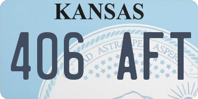 KS license plate 406AFT