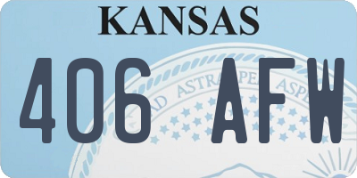 KS license plate 406AFW