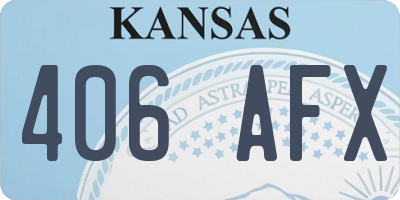 KS license plate 406AFX