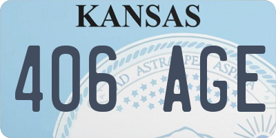 KS license plate 406AGE