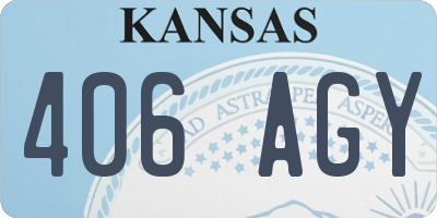 KS license plate 406AGY