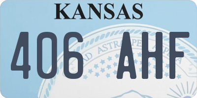 KS license plate 406AHF