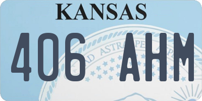 KS license plate 406AHM