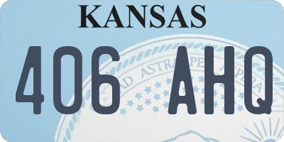 KS license plate 406AHQ