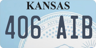 KS license plate 406AIB