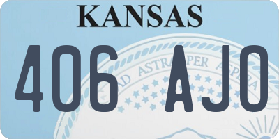 KS license plate 406AJO