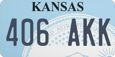 KS license plate 406AKK