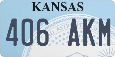 KS license plate 406AKM