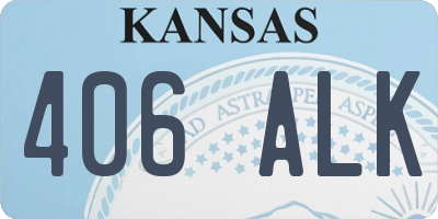 KS license plate 406ALK