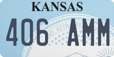 KS license plate 406AMM