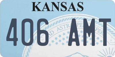 KS license plate 406AMT
