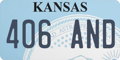 KS license plate 406AND