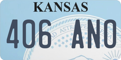 KS license plate 406ANO