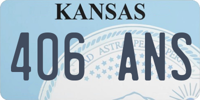KS license plate 406ANS