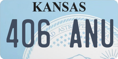 KS license plate 406ANU