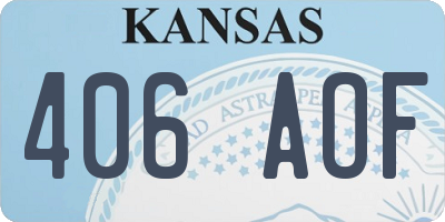 KS license plate 406AOF