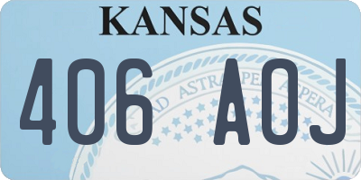 KS license plate 406AOJ