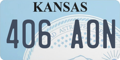 KS license plate 406AON