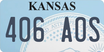 KS license plate 406AOS