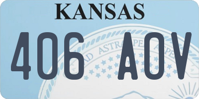 KS license plate 406AOV