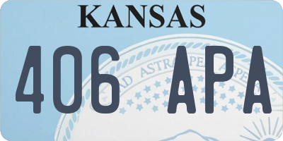 KS license plate 406APA