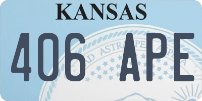KS license plate 406APE