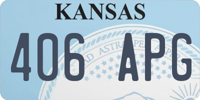 KS license plate 406APG