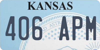 KS license plate 406APM