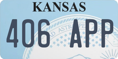 KS license plate 406APP